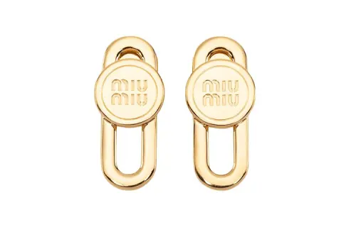 MIU MIU Metal Earrings Women's Gold