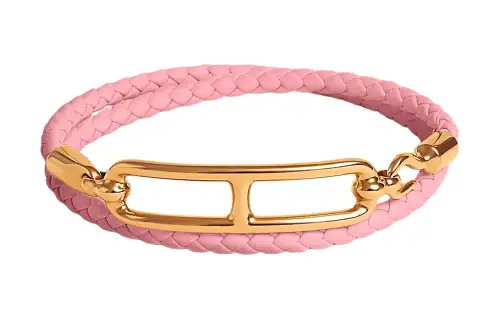 HERMES Roulis Gold Plated Bracelets Women's Pink