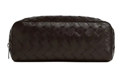 Bottega Veneta Calfskin Clutch Men's Dark Brown