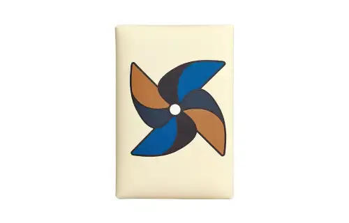HERMES Calvi Duo Swift Calfskin Card Holder Women's Gray White & French Blue