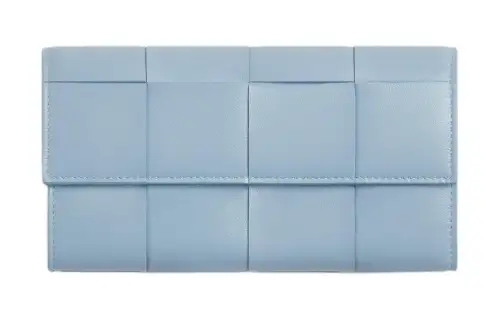 Bottega Veneta Intrecciato Lambskin Wallet Large Women's Ice Blue