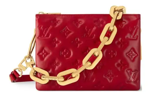 LOUIS VUITTON Sheepskin Leather Patchwork Pillow Bag, Chain Bag, Portable Crossbody Bag, Shoulder Bag Small Women's