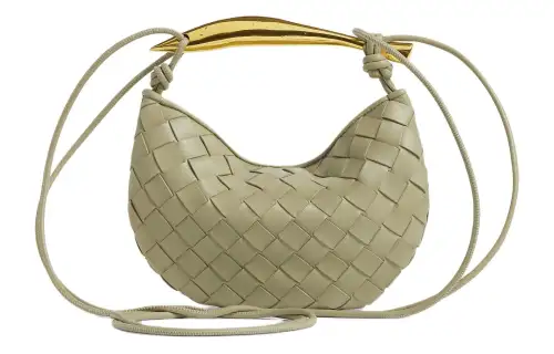 Bottega Veneta SARDINEIntrecciato Sheepskin Portable Crossbody Bag, Shoulder Bag Women's Travertine Green