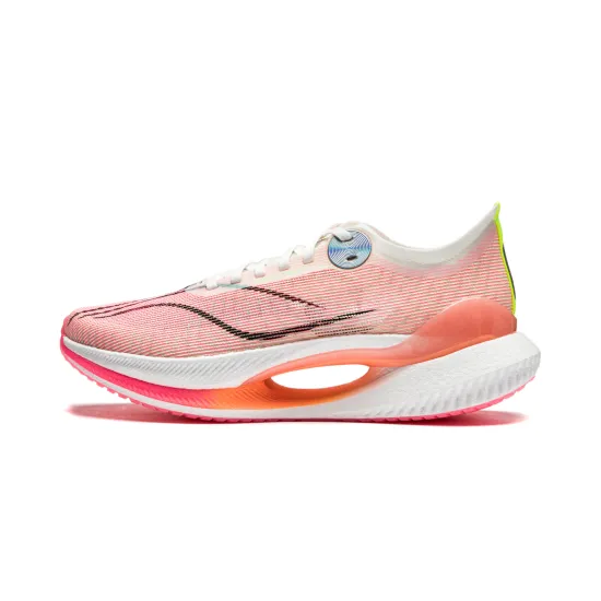 LINING Jueying 2 Essential Running Shoes Men Low-Top Ivory/Fluorescent Rose Pink