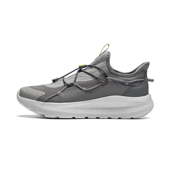 LiNing Cloud Ease Slip On Non slip Wear resistant Shock Absorption Low Top Casual Shoes Men's Shadow Gray