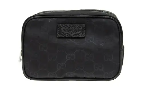 GUCCI Nylon Clutch Unisex Black