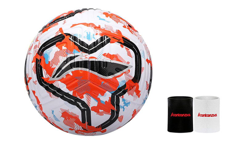 Li Ning Size 5 Soccer Ball TPU Seamless Thermal bonding Unisex White Orange Blue