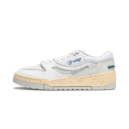 LINING 001 BTC Skateboard Shoes Men Low-Top Standard White/Light Lime