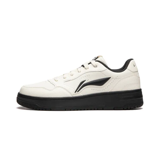 LiNing Tianji Soft Anti Slip And Wear Resistant Height Increasing Low Top Skateboard Shoes Women's Ecru