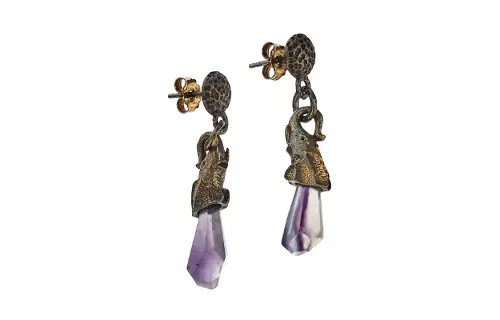 PRADA Bronze Earrings Women's Purple