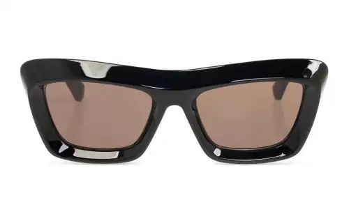 Bottega Veneta Acetate Irregular Shape Sunglasses Women's Black