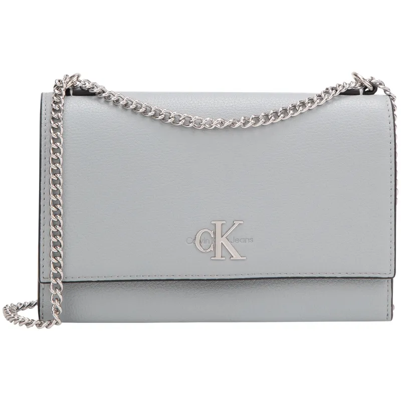 CALVIN KLEIN Blended Material Shoulder Bag Women's Gray Blue
