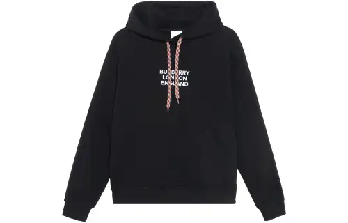 Burberry Women's Embroidered Logo Oversized Hoodie Black