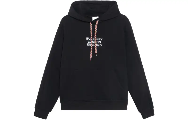 Burberry Women's Embroidered Logo Oversized Hoodie Black
