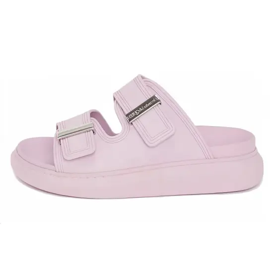 Alexander McQueen Hybrid Buckled Rubber Sandal Pink Women's