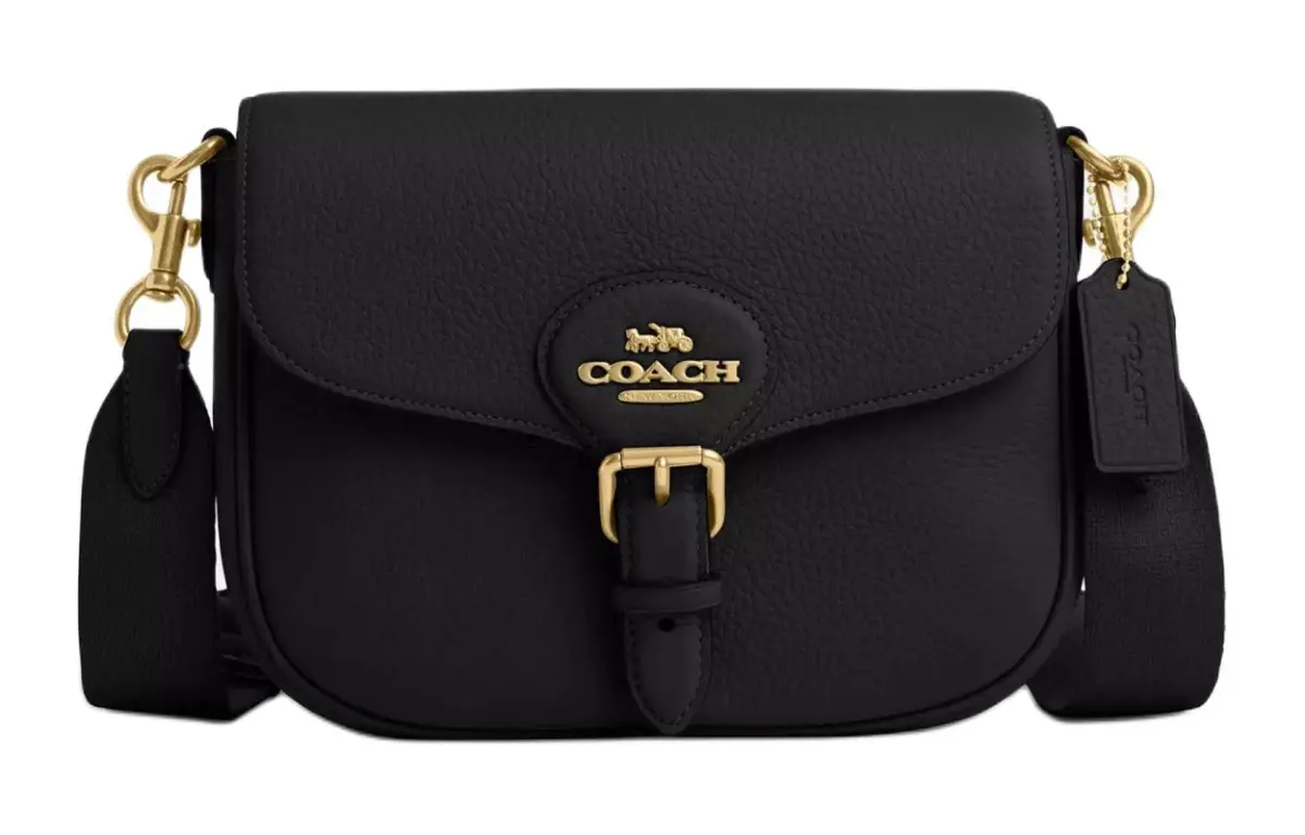 COACH Amelia Soft Pebbled Leather Crossbody Bags Medium Women's Black