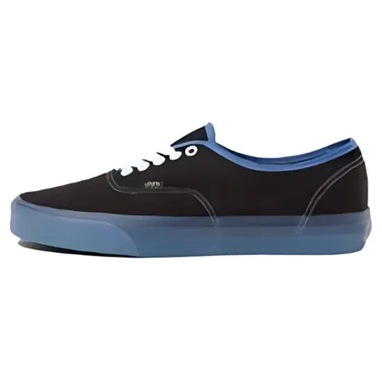 Vans Authentic Anti Slip Wear Resistant Low Top Skateboard Shoes Unisex Black Blue