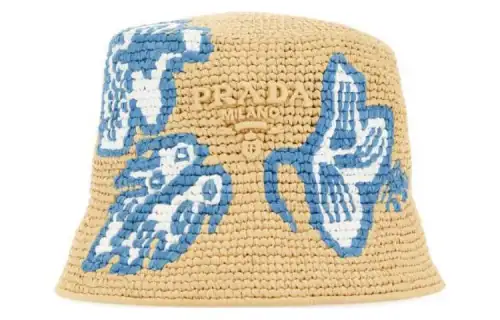 Prada raffia bucket hat