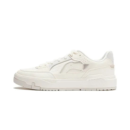 LINING Common 80s Skateboard Shoes Men Low-Top Ivory/Light Limestone Gray