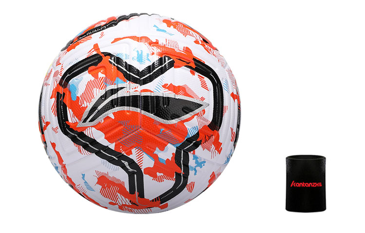 Li Ning Size 5 Soccer Ball TPU Seamless Thermal bonding Unisex White Orange Blue