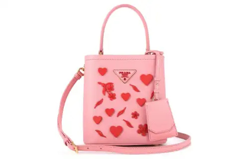 PRADA Cow Leather Portable Crossbody Bag, Shoulder Bag Mini Women's Pink