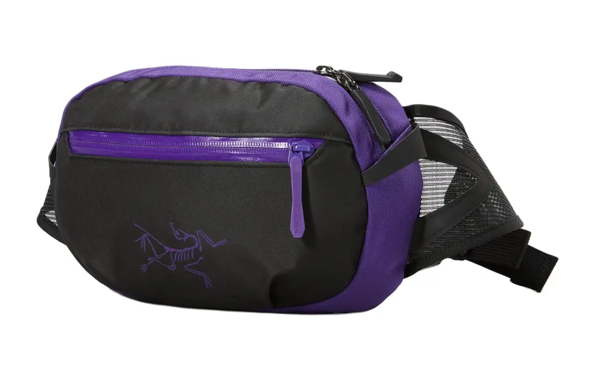 Arc'teryx Arro 2.5L Fanny Pack Mountaineering Bag Outdoor Bag Nylon Silver Phantom Purple Men's