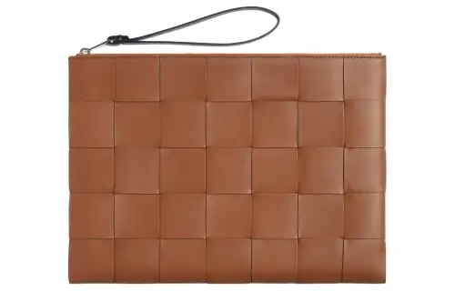 Bottega Veneta Calfskin Clutch Large Men's Brown