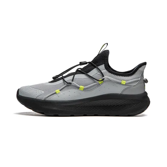 LINING Cloud Ease Slip On Casual Shoes Men Low-Top Mist Gray/Black/Ultimate Gray