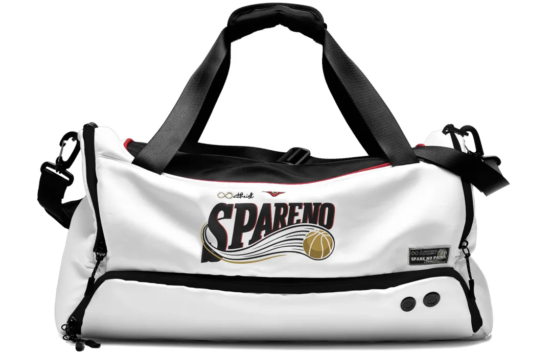 Spare No Pains Polyester Gym Bag Large Unisex White