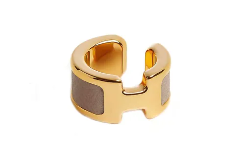 HERMES Olympe Calfskin Clip On Earrings Women's