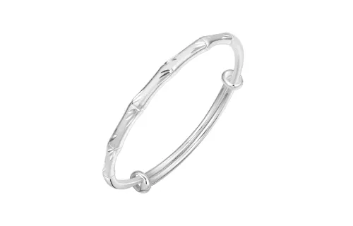 [rising steadily] Saturday Blessings Bamboo Festival rising step by step to get rich and bring good luck to the bright face and adjustable #lucky S999 silver bracelet for women