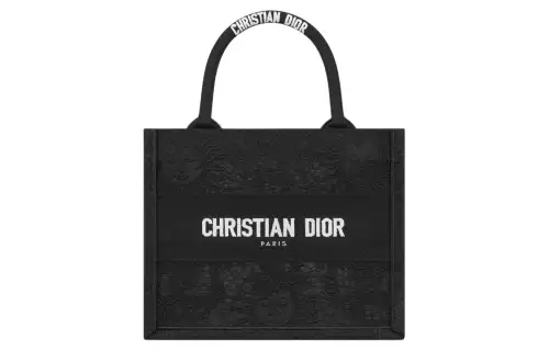 DIOR BookTote Embroidery Tote Bag, Shopping Bag, Handbag Small Women's Black