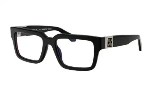 OFF WHITE Acetate Rectangular Eyeglass Frames Unisex Black