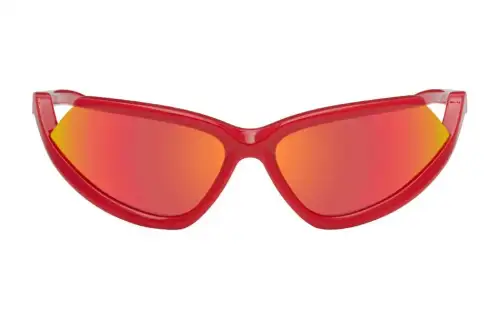 Balenciaga Nylon Irregular Shape Sunglasses Women's Red