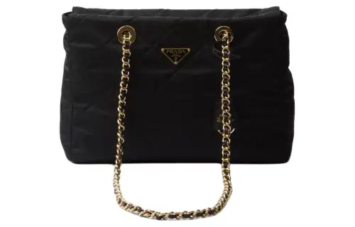 PRADA Re Edition Nylon Parachute Tote Shopping Bag Handbag Medium Women's Black