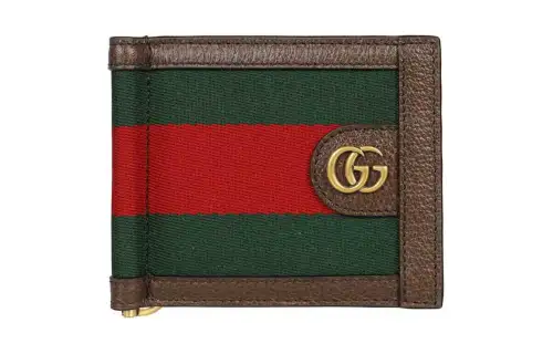 GUCCI Viscose Wallet Men's Green & Red