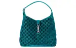 GUCCI Jackie 1961 Velvet Handbag, Shoulder Bag Women's Dark Blue