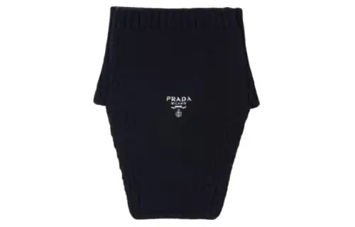 PRADA Logo embroidered Cashmere Dickey