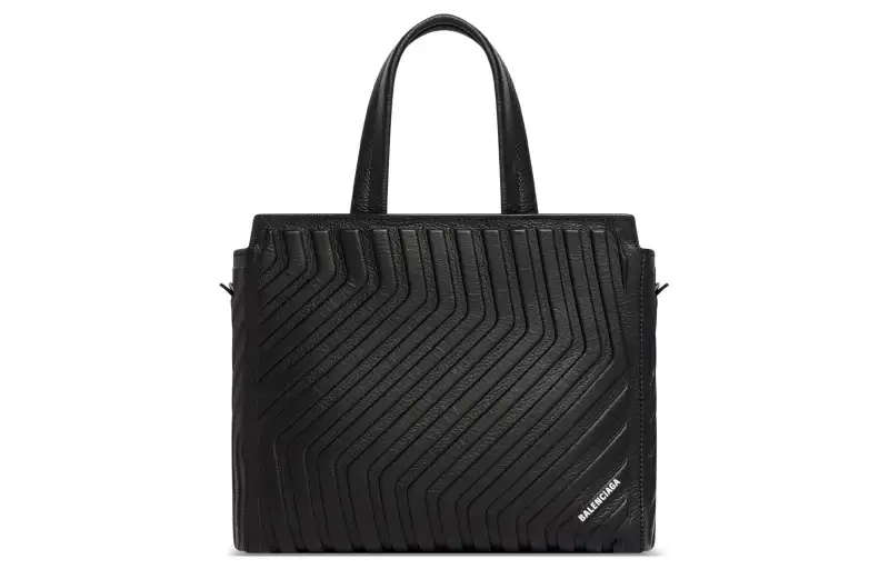 Balenciaga Grain Calfskin With Polyester Shoulder Bag, Crossbody Bag, Handbag Small Men's Black