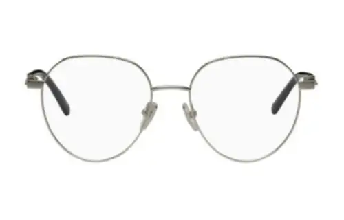 Balenciaga Metal Oval Eyeglass Frames Men's Silver