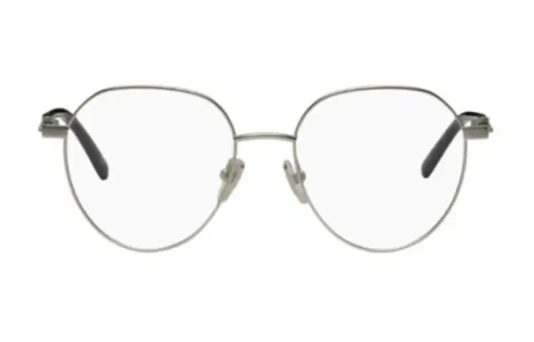 Balenciaga Metal Oval Eyeglass Frames Men's Silver