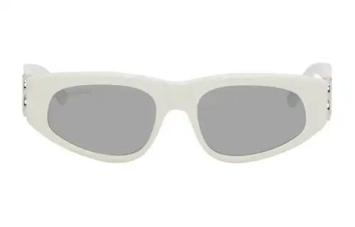 Balenciaga Acetate Irregular Shape Sunglasses Women's Beige