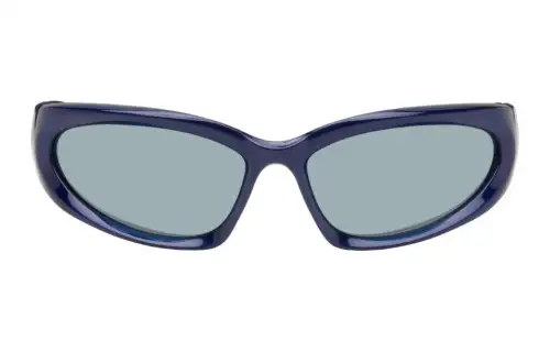 Balenciaga Nylon Bio Based Irregular Shape Sunglasses Men's Blue