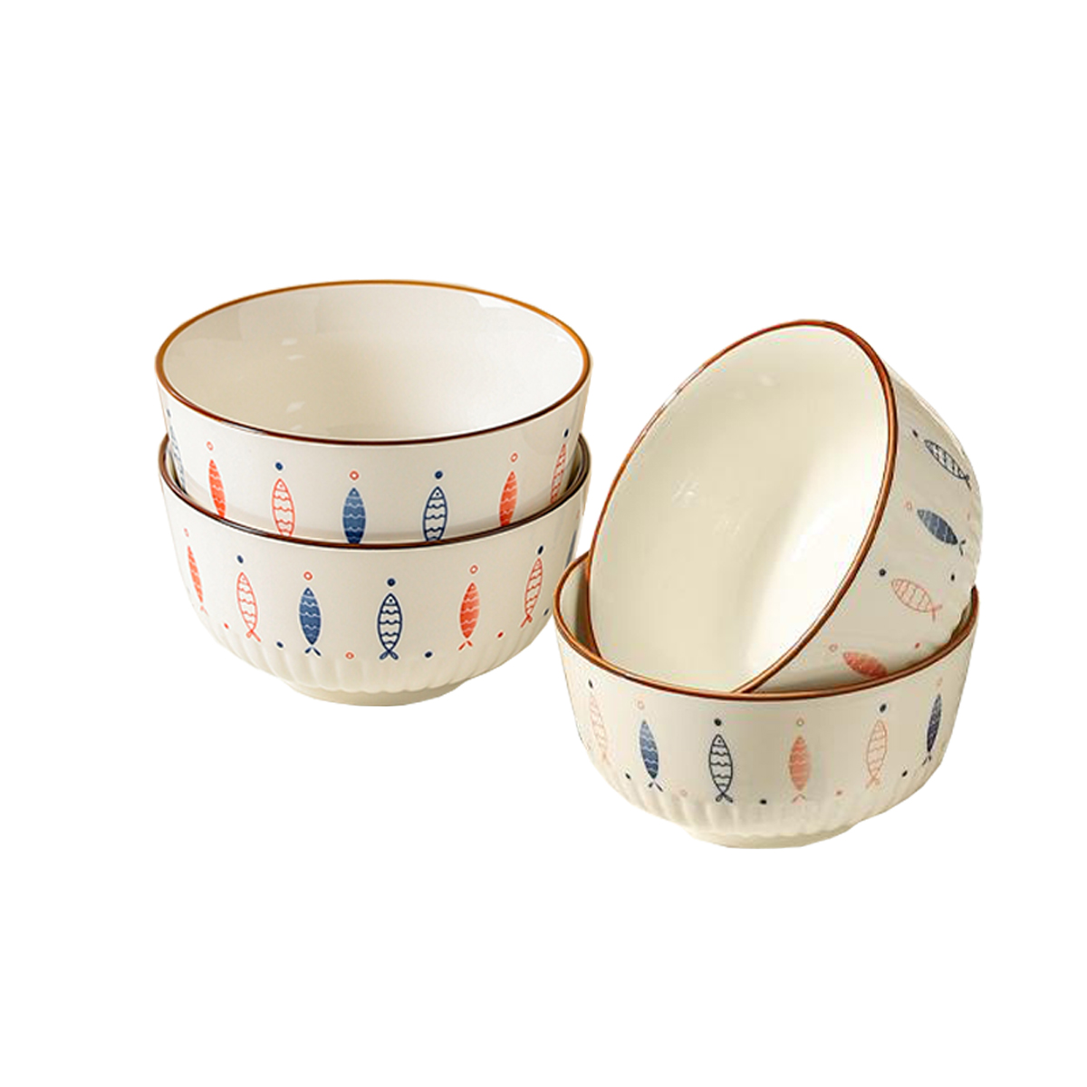 Kawashimaya KAWASIMAYA Japanese ceramic bowl, particularly beautiful small rice bowl, plate, tableware set