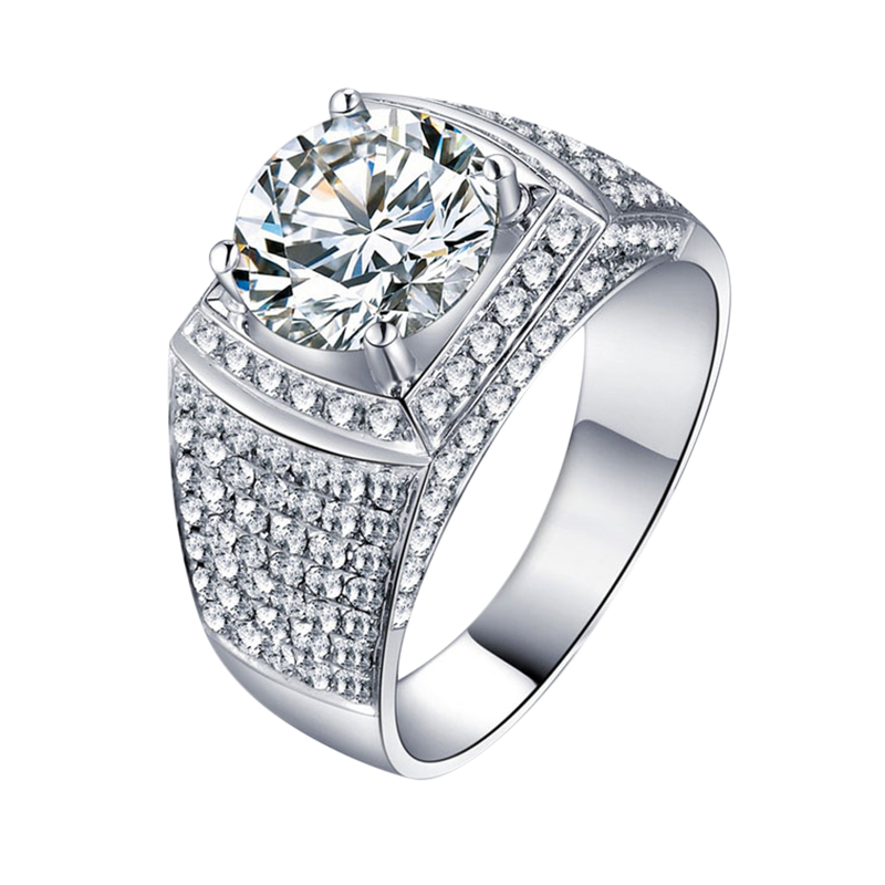 Fashionable universal classic sophisticated high-end platinum wedding ring, light luxury style, high-quality style, diamond encrusted, platinum 950 sample, men's style