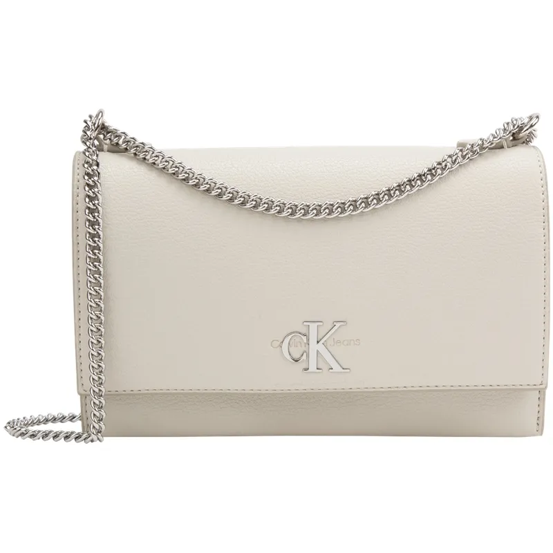 CALVIN KLEIN Artificial Leather Shoulder Bag Medium Women's Fluorite White