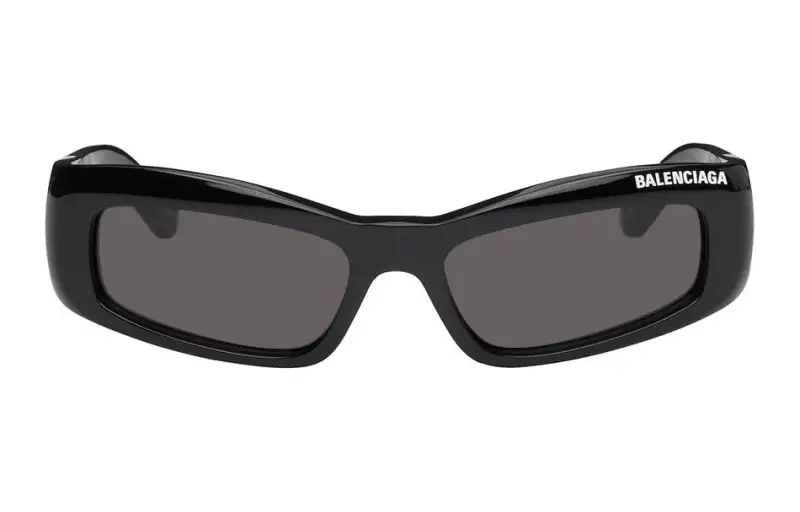 Balenciaga Acetate Rectangular Sunglasses Women's Black