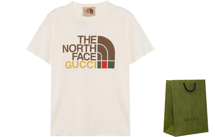 Женская футболка Gucci x The North Face (белая) — фото 3