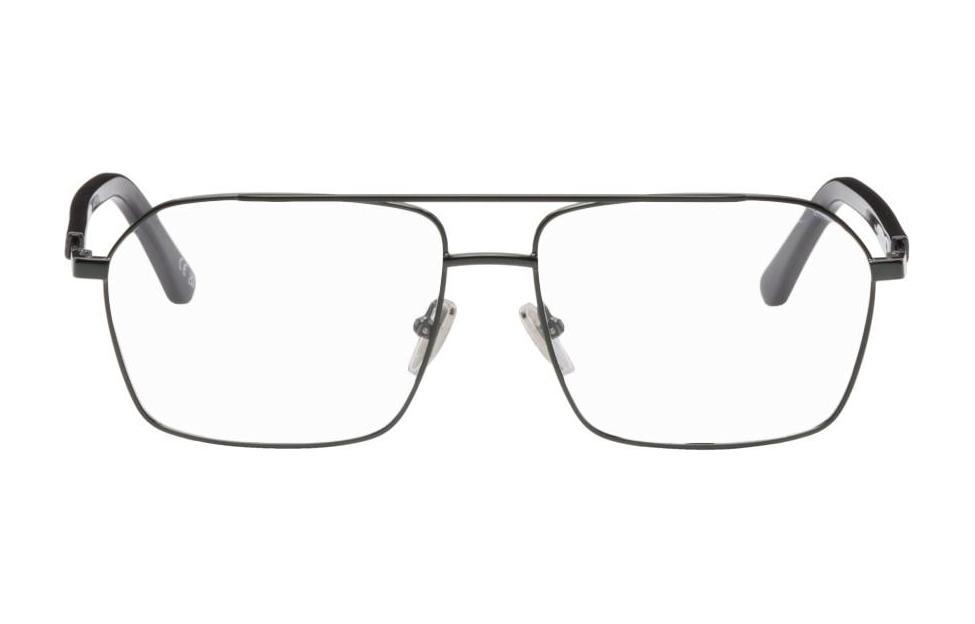 Balenciaga Metal Acetate Square Eyeglass Frames Men's Black