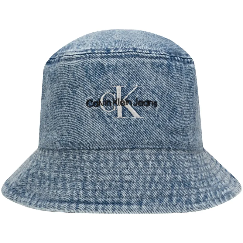 CALVIN KLEIN Cotton Bucket Hats Unisex Denim Light Blue